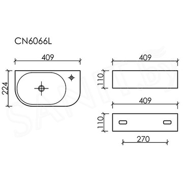 Умывальник Ceramica Nova Element L 40*22 см