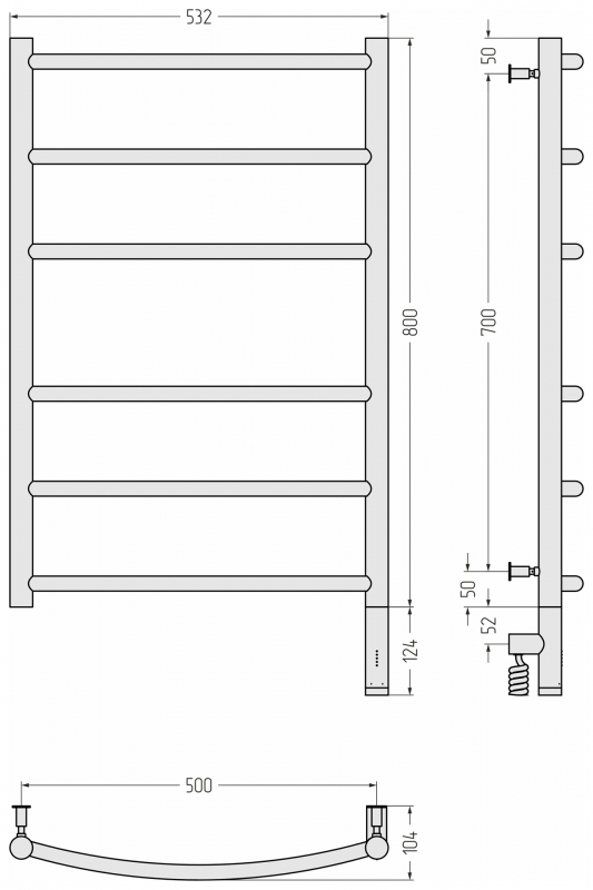 Сунержа Галант 3.0 800х500 МЭМ правый, состаренная латунь