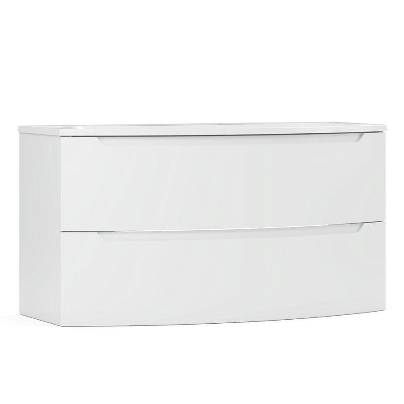 Тумба с умывальником 110 см Belux Ганновер НП 110-02, белая глянцевая