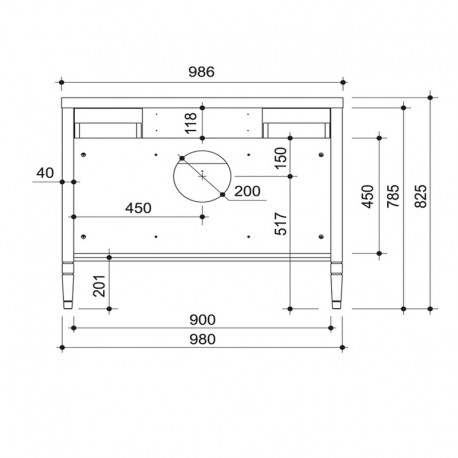 Тумба с умывальником ALBION 100 голубой