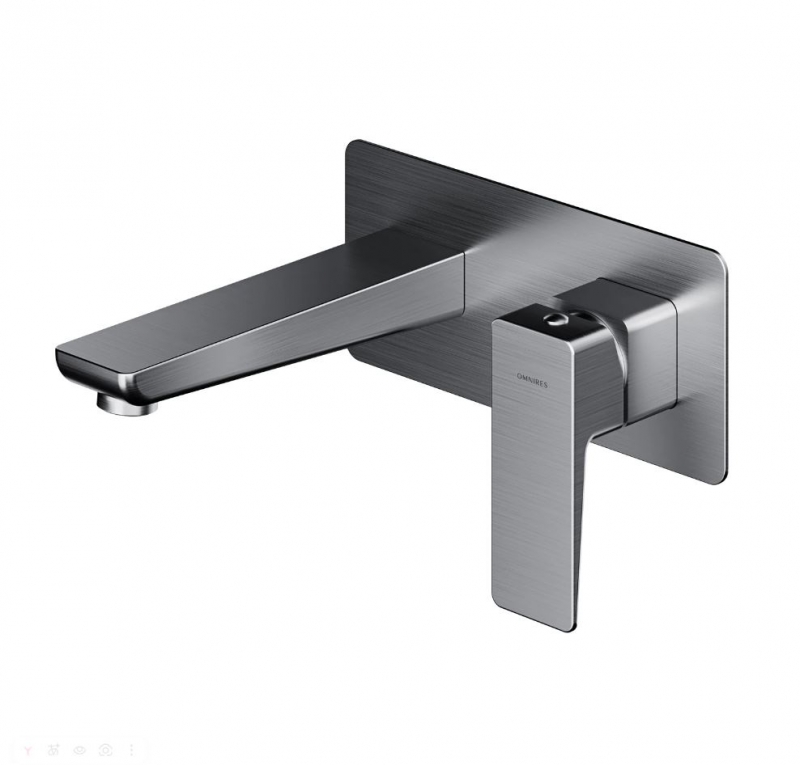 Смеситель для умывальника скрытого монтажа Omnires Parma нержавеющая сталь