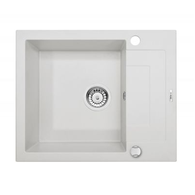 DEANTE RAPIDO алебастр - мойка 1 чаша с крылом, 590*490*180 мм + сифон SPACE SAVER