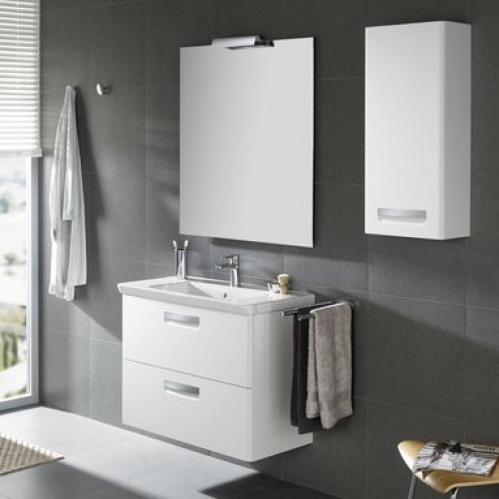 Тумба c умывальником в комплекте  Roca The Gap 80*45 , цвет белый матовый