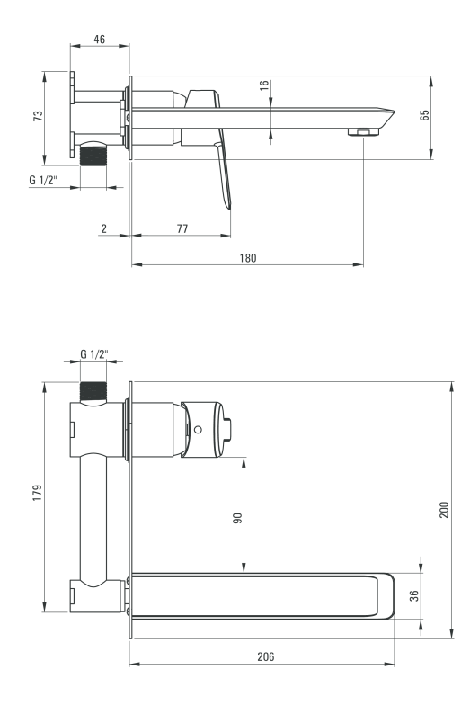Deante Arnika Titanium Смеситель для раковины скрытого монтажа, графит
