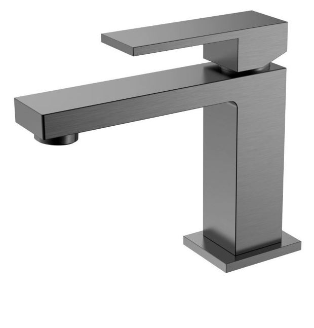 Смеситель для умывальника Boheme Qubic Matt Gun Metal оружейная сталь