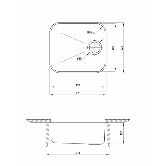 Мойка стальная 1 чаша Deante Arabeska + сифон