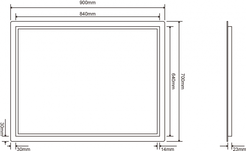 Зеркало Roxen Pure 90x70 с LED подсветкой