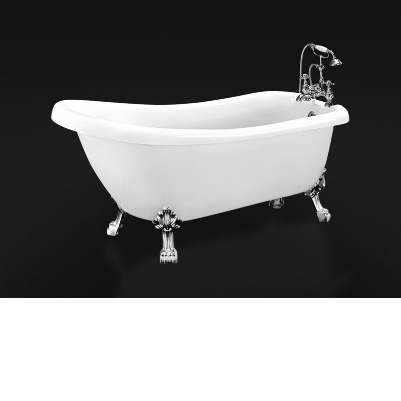 Свободностоящая акриловая ванна BelBagno. На ножках, исполнение золото.