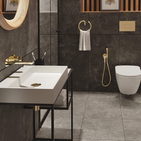 Deante Инсталляция для унитаза кнопка золотая