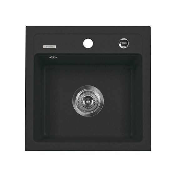 Deante Zorba графитовый – мойка 1 чаша, 440х440х170 мм + сифон