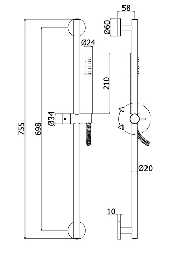 ДУШЕВОЙ НАБОР PAFFONI SALISCENDI LIFE, хром