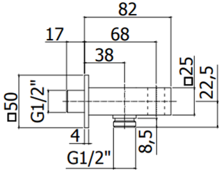 Выход из стены Paffoni Elle, с держателем