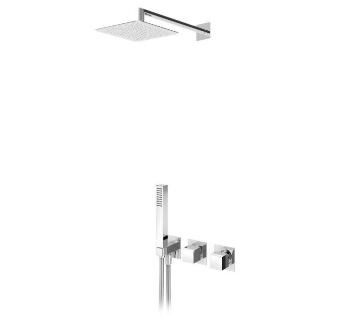 Душевой набор скрытого монтажа с душевой лейкой 250x250 мм  Escudo  Gunmetal