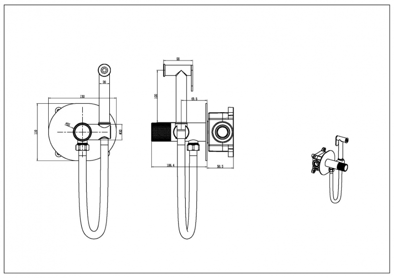 Смеситель гигиенический Bohema TECH Nikel Brush
