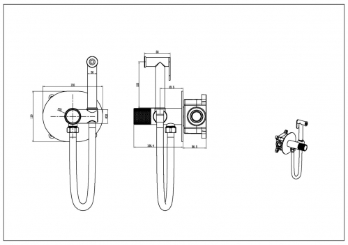 Смеситель гигиенический Boheme Uno TECH